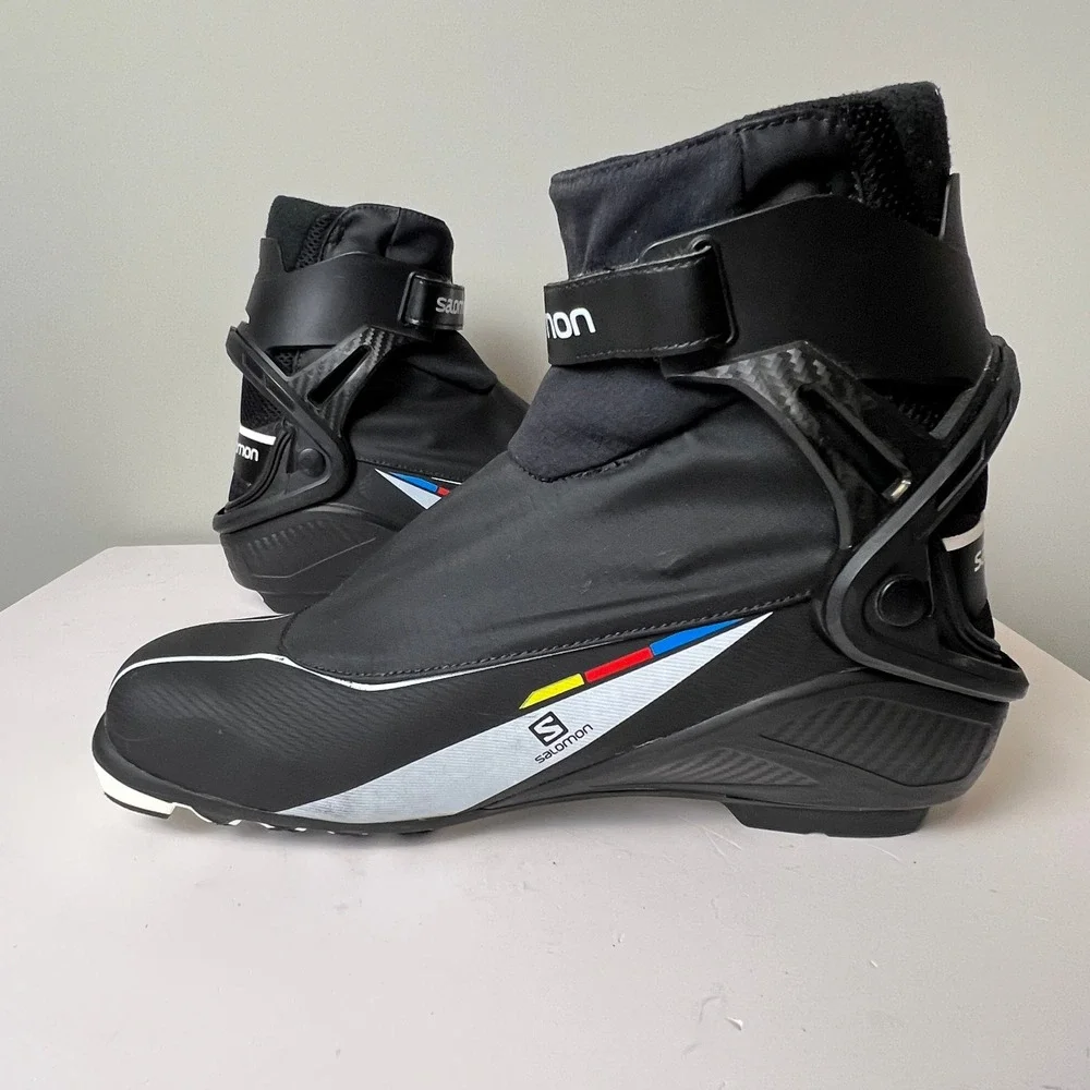 Salomon Equipe 8 SK Prolink Cross Country Skate Ski Boots Mens 11 Black Nordic